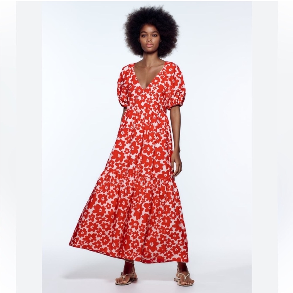 ***NWT*** Zara Printed Poplin Dress